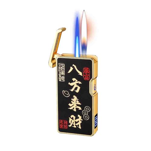 Encendedor de butano portátil de metal recargable con tamaño de llama ajustable 2