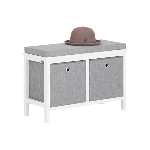 SoBuy® FSR81-HG Storage Bench with Baskets Cover