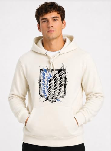 Image of ADRO Mens Abstract Graphic Hoodie | 320 GSM Cotton Poly Fleece | Regular Fit Contemporary Artistic Sweatshirt for Winter & Streetwear