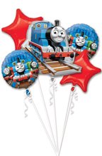 THOMAS Tank TRAIN Engine Birthday PARTY (5) Piece Helium Mylar BALLOONS Set KIT