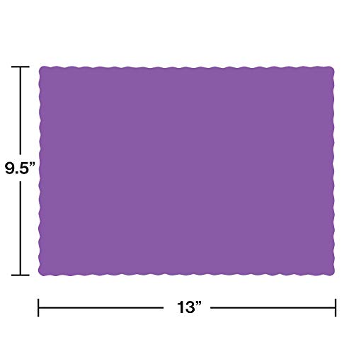 Creative Converting Placemat, 9.45" X 13.25", Amethyst Purple #TOP1
