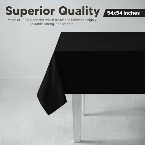 Nappe rectangulaire lavable noire pour fêtes et mariages de 2 - 3