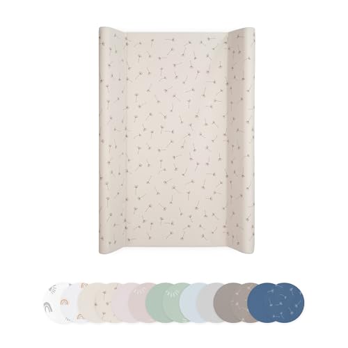 Ehrenkind Abwaschbare Wickelauflage - Hygienisch Sicher und Vielseitig in Beige Pusteblume | Wickelauflage 50x70 | Wickelunterlage | Wickeltischauflage abwaschbar