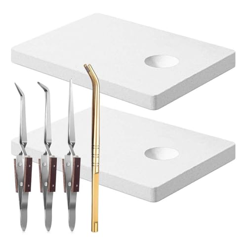 NJTHNTJR Kit de soldadura de joyería, placa de soldadura de cerámica, bloque de soldadura, placa de soldadura con ranura para hacer joyas, herramienta de ladrillo refractario