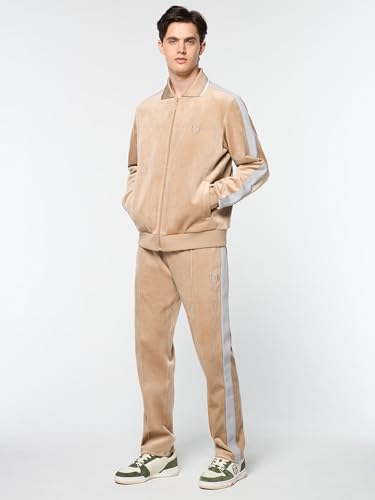 Sergio Tacchini Men's Maglia Velour Track Jacket- Humus2