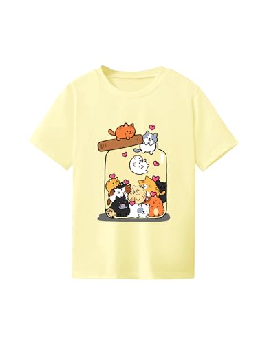 Image of RoseSeek Girl's Graphic Drop Shoulder Star Print Tee Tops Short Sleeve Crew Neck Summer Shirts