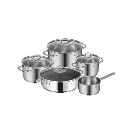 WMF Provence Plus Topfset Induktion 5-teilig, Kochtopf Set unbeschichtet mit Glasdeckel, für alle Herdarten geeignet, Induktions Töpfe Set, ohne Skalierung, Cromargan Edelstahl poliert WMF Provence Plus Topfset Induktion 5-teilig, Kochtopf Set unbeschichtet mit Glasdeckel, für alle Herdarten geeignet, Induktions Töpfe Set, ohne Skalierung, Cromargan Edelstahl poliert