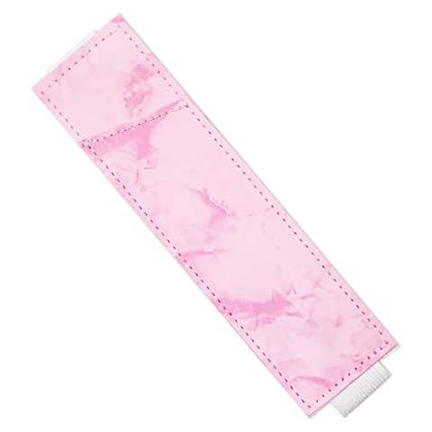 Adjustable Elastic Band Pen Holder for Two Pens, Pen Sleeve Pouch, Pencil Holder, Color PU Leather Pen Sleeve Case for Hardcover, Journals, Notebooks, Planners (Pink) Cover