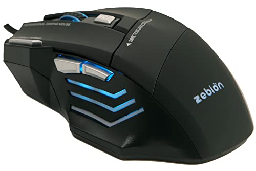 Image of Zebion NEON Professional Gaming Mouse, with 7D Multi Color Gaming Features, 6 Responsive Buttons, Stunning Multicolor Glow, Adjustable Speed, Rugged Rubber Coating and 3 Years Warranty
