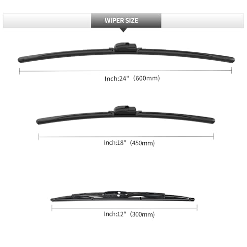 Image of Front and Rear Windshield Wipers for Chevrolet Equinox 2022-2024 | Streak-Free Front and Back Wiper Blades for Chevy Assembly All-Season OEM Automotive Replacement Accessories