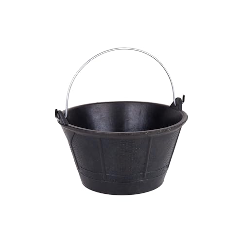 Cofan Cubo Obra Italiano con Capacidad para 10 litros | Material: Caucho | Asa metálica | Alta Resistencia y flexibilidad | Medidas: 34,5 x 18 x 22,8 cm