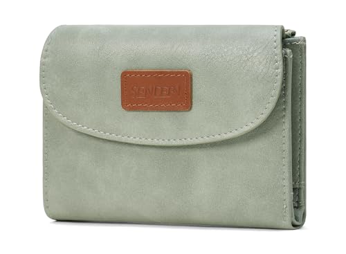 Image of SENDEFN Small Womens Wallet RFID Blocking Double Zipper Pocket Card Holder Purse