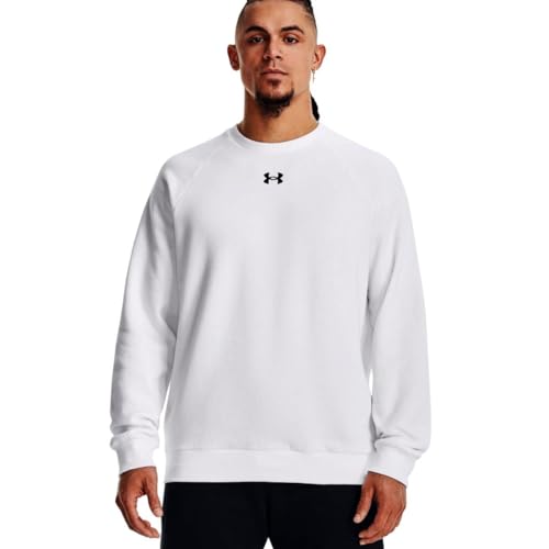 Under Armour Mens Rival Fitted Crew Sweater White/Black M