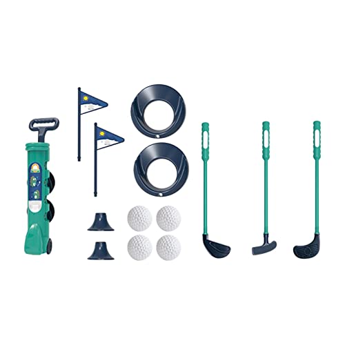 Generic ゴルフトイ 軽量 ポータブル ゴルフクラブ ゴルフボール 教育用 親子交流 室内屋外 子供向け遊びに適用, 緑