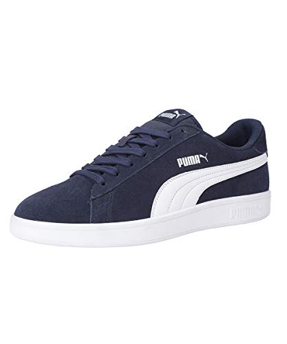 PUMA Unisex SMASH V2 Low-Top Trainers, PEACOAT-PUMA WHITE, 44 EU