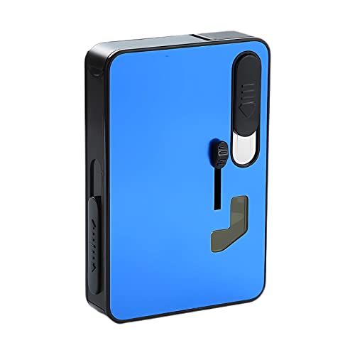 COZYLIFE Cigarette Case with Electric Lighter,Cigarette Case with Electric Lighter,Cigarette Box with USB Rechargeable Lighter,Arc Cigarette Case with Windproof,Exploding Bead Box Cigarette Case Lighter for Your Friends Fathers Smokers(Blue)