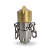 FytStycale Rotationsdüse mit Kette druckbeständig rotierende Rohrreinigungsdüse kompakt Düse mit Adapter für Kanalreinigung, 3/8 Zoll Innengewinde, 40L/Min Legierungskopf