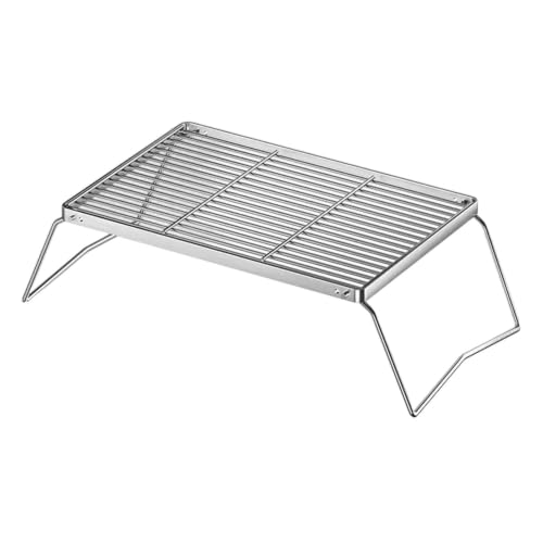 Rejilla de barbacoa de camping, altura ajustable, plegable, portátil, rebabas, estilo práctico, accesorio diario, solución fiable, para barbacoa al aire libre, patio trasero