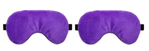 Image of Travelling Sleep Mask Light Blocking Sleeping Eye Mask With Elastic Strap For Deep Sleep, Travel, Meditation, Nap, Airplane And Office Rest Use Blind Fold For Comfortable Sleeping [Purple] (Pack Of 2)