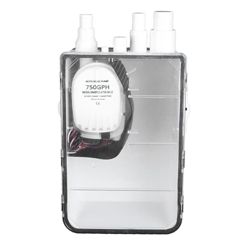 Sunydog Duschpumpe für Boote, 12 V, 750 GPH, Marine-Ablaufkasten mit Integriertem Schalter, Rückschlagventil und Zündschutzfunktion, Anschluss mit Mehreren Anschlüssen für Einfache