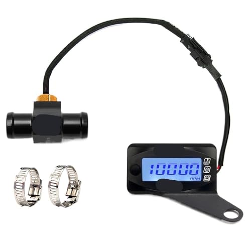 ミニ4 in 1 LEDデジタルディスプレイメーターバイク - RPM、水温、電圧、時間タコメーター(RPM-Mini-4-16MM-R)