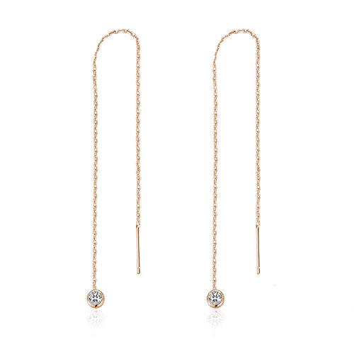 Pendientes de plata de ley 925 MetJakt, con diseño de estrella, informal, para mujer, joyería fina (Colgante de diamantes de oro rosa)
