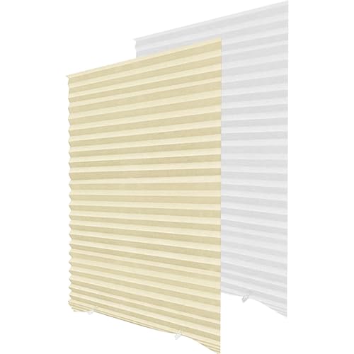 Raypontia Sombra Opaca Inalámbrica, Estor con Filtro De Luz Inalámbrico, Persianas De Ventana Inalámbrica, Pantalla Tela Plisada Opaca, Sombra De Ventana Plisada para Oscurecer La Habitación