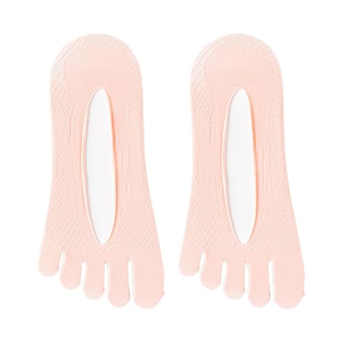 Qianly Five Toe Socks, Boat Socks, Breathable Ankle Toe Socks for Casual Ladies Girls, Pink