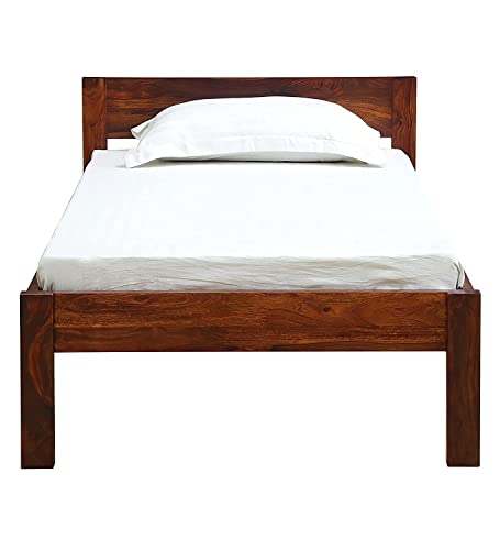 Image of CRAFT D ARTS Sheesham Wood Single Size Bed Without Storage | Wooden Single Bed | Space Saving Low Floor /Lying /Rise /Level /Profile Cot Bed for Bedroom | Honey Finish