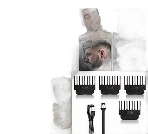 Image of Trimmer Men Professional Cordless Instantly Rechargeable for Beard, Hairs, Moustache & Face, Electric T Blade Zero Gapped Shaving Machine Men's Grooming