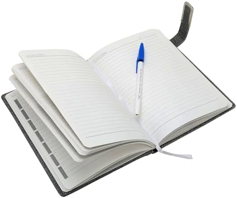 Schmick A5 Notebook Diary for Men Women | Executive Professional Office Diary with Magnetic Flip Lock (200 Ruled Pages, 6 x 8.5 Inches, 80 GSM, Black)