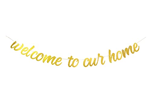 Starsgarden Glitter Gold Welcome to Our Home Banner for...