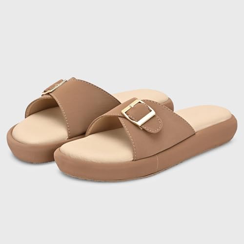 Image of Centrino Women's Sandals | Elegant Stylish Slip-On Chappals for Ladies |Lightweight & Breathable Slippers /Flip-Flops| Durable Outdoor Synthetic Casual Wear,Party and Formal Occasions(9322)