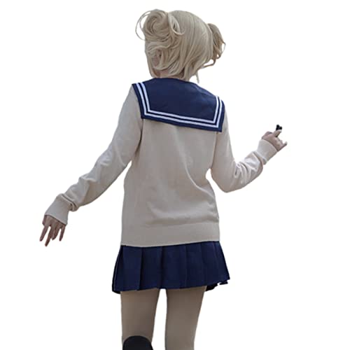 Image of Blostirno Women's Cardigan School Uniform Sweater Cardigans V-Neck Long Sleeve Button Down Knit with Pockets
