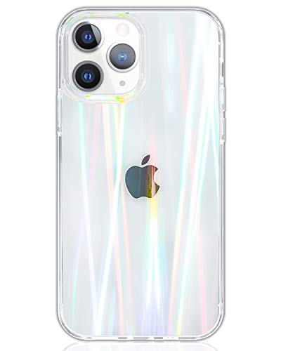 KINGXBAR Clear Protective Case Compatible with Apple iPhone 12 Pro Max 6.7" inch Skin Covers, Holographic Phone Case Cover Soft TPU Frame + Hard PC Back Shockproof Bumper Cover