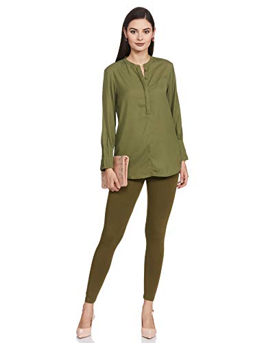 Image of GO COLORS Soft Cotton Stretch Ankle Length Leggings for Women | Breathable
