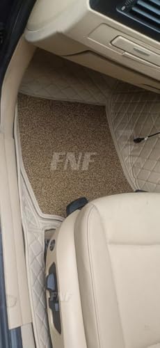 7D Car Mat for Vinfast VF6 | Car Floor Mats | Waterproof | Anti-Slip | PU Leather | Full Coverage | All Weather | Custom Fitted 7D Car Foot Mats - Beige
