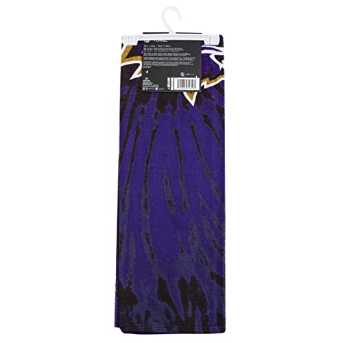 Image of Northwest NFL Baltimore Ravens Beach Towel, Psychedelic, 30 inch x 60 inch | Unisex-Adult