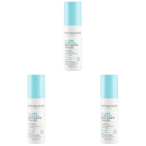 Naturaverde | Pharma - Deodorante Allume di Rocca Talco, Deo Profumo con Estratto di Camomilla e Aloe Vera Gel, No Gas e Alcool, 100ml (Confezione da 3)