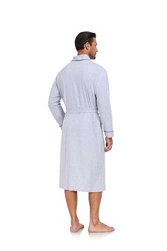 EA'S SECRET Men's 100% Cotton Robes Lightweight Long Sleeve Kimono Bathrobe Soft Over the Knee Sleepwear3