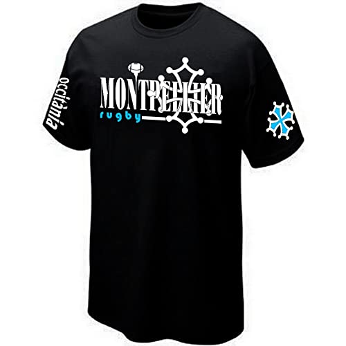 T-Shirt Montpellier Rugby Supporter Occitanie - Réf PRIMATSR0124B (as4, Alpha, m, Regular, Regular, Noir, M)