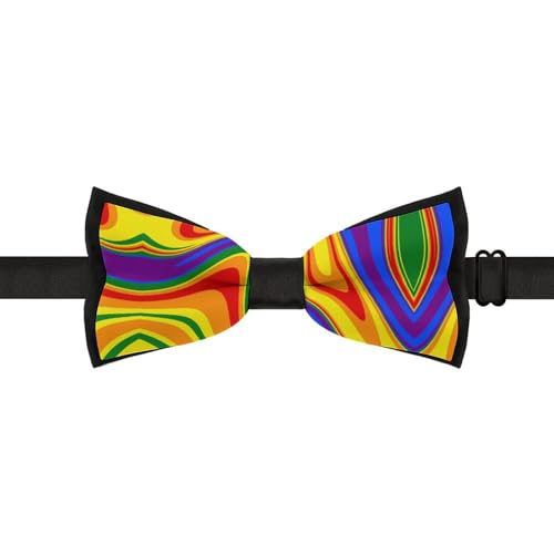 GoasNei LGBTQ Pride Month Rainbow Gay Bow Tie for Men Adjustable Necktie Funny Tie Neck Ties for Weddings Party