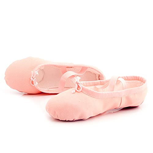 Toddler Ballet Shoes, Soft Leather Ballet Slippers, Ethnic No-Tie Ballet Shoes Dance Yoga Shoes for Big Girls4