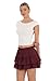 Women's High Waist Elastic Waistband Skort Skirt Casual Fashion Mini Skirt with Liner (Red,Small)