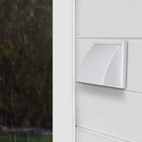 Rejilla de ventilación de pared exterior, válvula de salida de aire ABS con compatibilidad de conductos de 100 mm, 125 mm, 150 mm, para campana extractora y ventilación de cocina (100)