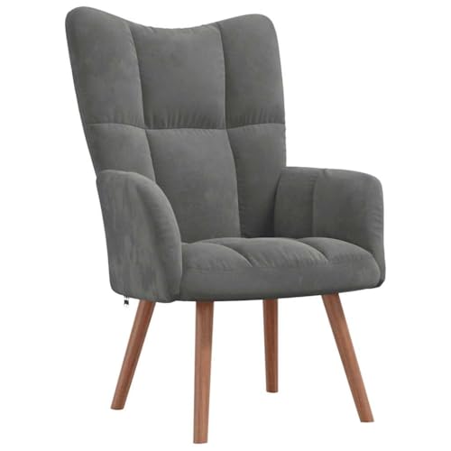 Genérico Sillón de Relax de Terciopelo Gris Oscuro,Mobiliario,Sillas,Sillones-328052