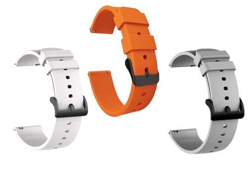 Image of IIK COLLECTION 22mm Silicone Strap for Smart Watches | Combo Pack Compatible With Noise, Fireboltt, Boat Xtend, Pebble, Boat Flash, Noise Color Fit, Ultra Smart Watch & All Watches