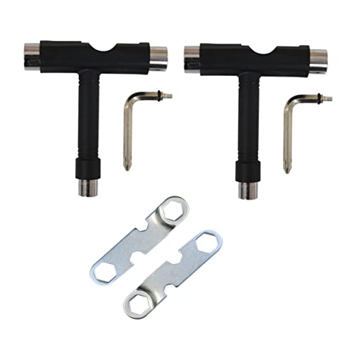 Parliky Compact Skateboard Tools 4-Piece Kit T-Shape Socket Wrench Allen Key for Easy Skateboard Maintenance