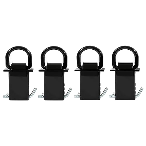 ALMULOO 4 PCS Heavy-Duty Stake Pocket D Ring 5400 LBS Adjustable Trailer Stake Pocket Compatible with Standard 2