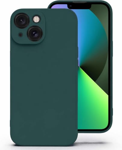 Image of DIZORO Square Microfiber Candy Case Compatible for iPhone 13 / iPhone 14 Shockproof Slim Back Cover Liquid Silicone Case - Forest